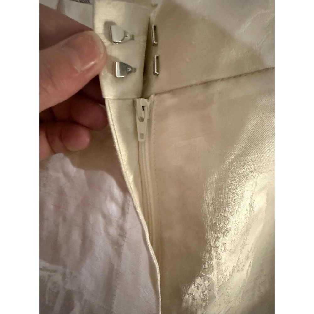 Lafayette 148 New York Gates Floral Jacquard Linen Blend Pants Pebble Size 8 NEW - Picture 11 of 14